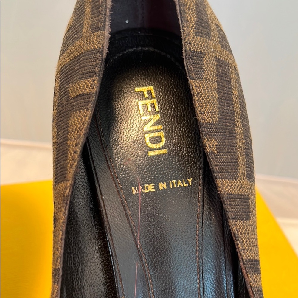 Fendi Tobacco Zucca Canvas Heels - Picture 5 of 13